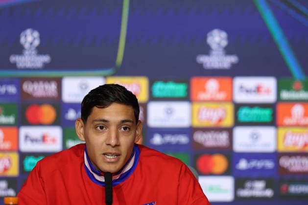 November 25, 2025, Madrid, Madrid, SPAIN: Nahuel Molina of Atletico de Madrid attends the press conference, PK, Pressekonferenz ahead of the UEFA Champions League 2025 26 match between Atletico de Madrid and Inter Milan at Riyadh Air Metropolitano stadium on November 25, 2025 in Madrid, Spain Madrid SPAIN - ZUMAa181 20251125_zaa_a181_011 Copyright: xIrinaxR.xHipolitox