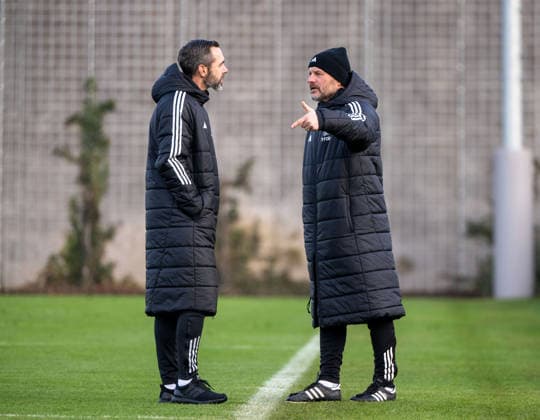 Soccer, Men, Season 2025 2026, 1 Bundesliga, 1 FC Union Berlin, Training, v l Trainerhospitant Christian Tiffert Trainer FC Hansa Rostock II , Trainer Steffen Baumgart 1 FC Union Berlin , 25 11 2025, Copyright: xMatthiasxKochx