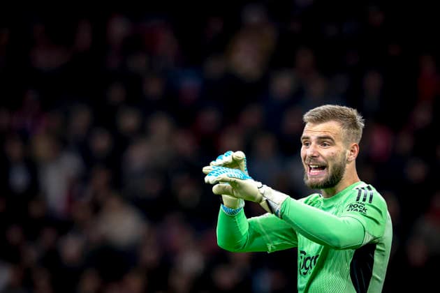 AFC Ajax Amsterdam goalkeeper Vitezslav Jaros during the match FOOTBALL CHAMPIONS LEAGUE AJAX vs BENFICA at the Johan Cruijff ArenA for the Champions League phase Matchday 5 season 2025 2026 in AMSTERDAM, Netherlands on 25 November 2025, photo by Stefan Koops EYE4images DeFodi Images