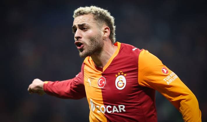 Galatasaray s Baris Alper Yilmaz gestures during a soccer game between Turkish Galatasaray SK and Belgian Royale Union Saint-Gilloise on Tuesday 25 November 2025 in Istanbul, Turkey, on day 5 of the League phase of the UEFA Champions League tournament. VIRGINIExLEFOUR  x144205246x