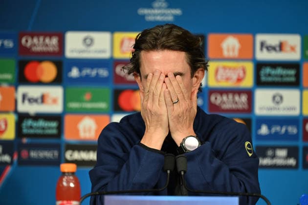 Ahead of PSG v Tottenham Hotspur - UEFA Champions League PARIS, FRANCE - NOVEMBER 25: Thomas Frank, Manager of Tottenham Hotspur, speaks during a press conference, PK, Pressekonferenz ahead of the UEFA Champions League 2025 26 League Phase MD5 match between PSG and Tottenham Hotspur F.C. at Parc des Princes in Paris, France. on November 25, 2025. Mustafa Yalcin Anadolu France France. Editorial use only. Please get in touch for any other usage.  Copyright: x2025xAnadoluxMustafaxYalcinx