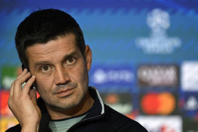 Ahead of UEFA Champions League match - Atletico Madrid v Inter MADRID, SPAIN - NOVEMBER 25: Inter head coach Cristian Chivu (C) and team player Lautaro Martinez attend a press conference, PK, Pressekonferenz at the Riyadh Air Metropolitano Stadium ahead of the UEFA Champions League week 5 match against Atletico Madrid in Madrid, Spain, on November 25, 2025. Burak Akbulut Anadolu Madrid Spain. Editorial use only. Please get in touch for any other usage.  Copyright: x2025xAnadoluxBurakxAkbulutx