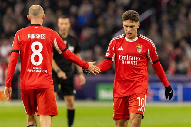 Georgiy Sudakov seen during Champions League league phase game between AFC Ajax and SL Benfica (Maciej Rogowski Ball Raw Images) Amsterdam Johan Cruyff Arena Netherlands Copyright: xMaciejxRogowskix _ROG8117