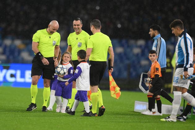 25th November 2025, Stadio Diego Armando Maradona, Naples, Italy; UEFA Champions League Football; Napoli versus Qarabag; Players of Napoli and Qarabag walk out of the tunnel  AllShotLive
