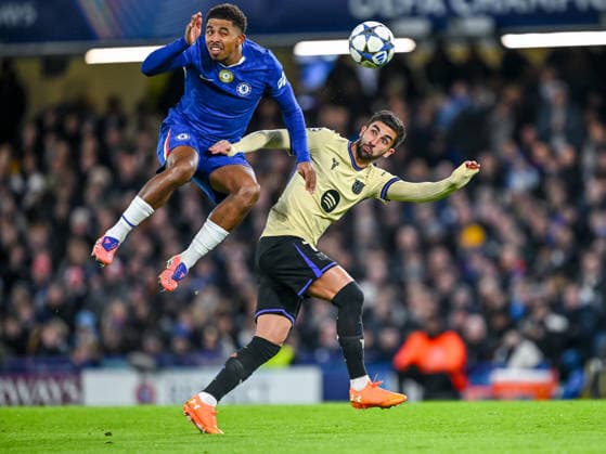 Wesley Fofana Chelsea FC and Ferran Torres FC Barcelona battle for the ball during the UEFA Champions League 2025 26 League Phase MD5 match between Chelsea FC and FC Barcelona at Stamford Bridge on November 25, 2025 in London, United Kingdom Photo by Harry Langer DeFodi Images