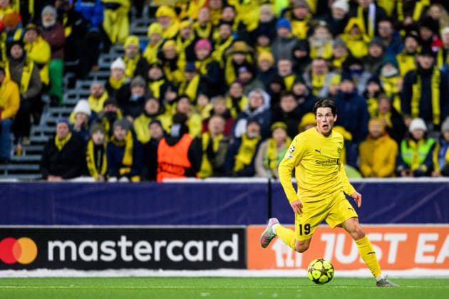 251125 Sondre Brunstad Fet of Bodo Glimt during the UEFA Champions League football match between Bodo Glimt and Juventus on November 25, 2025 in Bodo Photo Marius Simensen BILDBYRAN COP 238 MM0049 bbeng football fotball fotboll soccer uefa champions league mesterligaen bodo glimt juventus  Copyright: MARIUSxSIMENSEN BB251125BB769