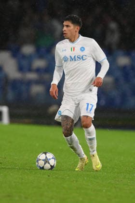 Mathias Olivera of SSC Napoli during the match Uefa Champions League Championship between S.S.C. Napoli and Qarabag at the Maradona Stadium on Nov 25, 2025 in Naples, Italy. during SSC Napoli vs Qarabag FK, UEFA Champions League football match in Naples, Italy, November 25 2025  Copyright: xRobertoxRamaccia IPAxSportx xipa-agency.netx xx IPA_68376840 IPA_Agency_IPA68376840