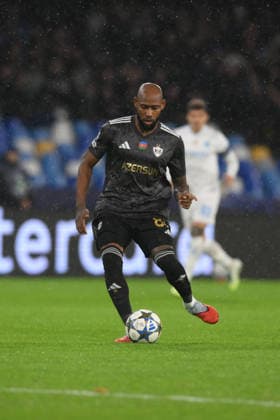 Kevin Medina of Qarabag during the match Uefa Champions League Championship between S.S.C. Napoli and Qarabag at the Maradona Stadium on Nov 25, 2025 in Naples, Italy. during SSC Napoli vs Qarabag FK, UEFA Champions League football match in Naples, Italy, November 25 2025  Copyright: xRobertoxRamaccia IPAxSportx xipa-agency.netx xx IPA_68376873 IPA_Agency_IPA68376873