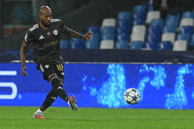 Kevin Medina of Qarabag in action during the Uefa Champions League match between SSC Napoli vs Qarabag at Diego Armndo Maradona Stadium  Copyright: xAgostinoxGemito IPAxSportx xipa-agency.netx xx IPA_68377548 IPA_Agency_IPA68377548