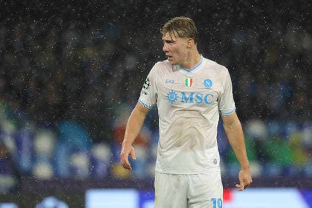 Napoli™s Rasmus Hojlund during the UEFA Champions League football match between Napoli vs Qarabag - Champions League 2025 2026 - Diego Armando Maradona stadium November 25, 2025 Naples, Italy soccer  Copyright: xAlessandroxGarofalo LaPressex
