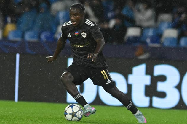 Emmanuel Addai of Qarabag in action during the Uefa Champions League match between SSC Napoli vs Qarabag at Diego Armndo Maradona Stadium  Copyright: xAgostinoxGemito IPAxSportx xipa-agency.netx xx IPA_68377569 IPA_Agency_IPA68377569