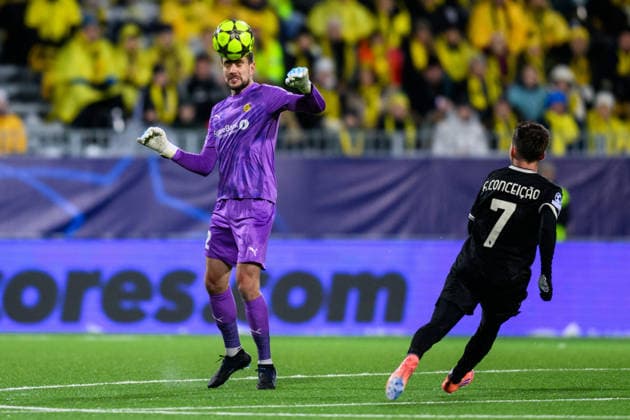 251125 goalkeeper Nikita Haikin of Bodo Glimt during the UEFA Champions League football match between Bodo Glimt and Juventus on November 25, 2025 in Bodo. Photo: Marius Simensen BILDBYRAN COP 238 MM0049 bbeng football fotball fotboll soccer uefa champions league mesterligaen bodo glimt juventus  Copyright: MARIUSxSIMENSEN BB251125BB898