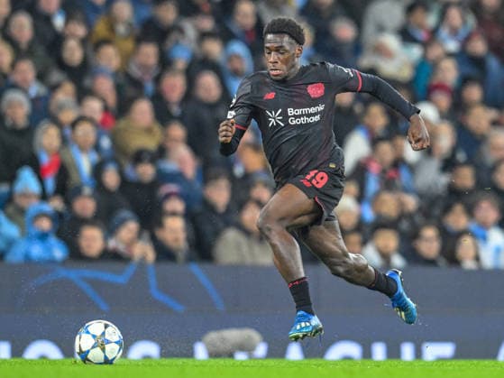 Manchester City v Bayer Leverkusen UEFA Champions League Ernest Poku of Bayer Leverkusen during the UEFA Champions League match at the Etihad Stadium, Manchester UK Newspapers OUT Copyright: xKarlxVallantinex FIL-22550-0031
