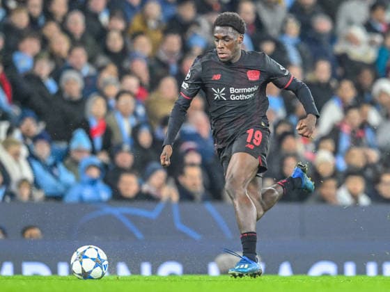 Manchester City v Bayer Leverkusen UEFA Champions League Ernest Poku of Bayer Leverkusen during the UEFA Champions League match at the Etihad Stadium, Manchester UK Newspapers OUT Copyright: xKarlxVallantinex FIL-22550-0032