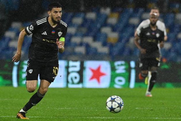 Abdellah Zoubir of Qarabag in action during the Uefa Champions League match between SSC Napoli vs Qarabag at Diego Armndo Maradona Stadium  Copyright: xAgostinoxGemito IPAxSportx xipa-agency.netx xx IPA_68378162 IPA_Agency_IPA68378162