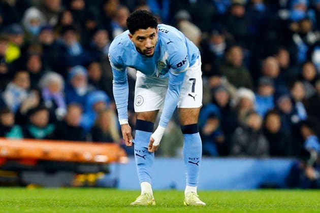 Manchester City v Bayer Leverkusen, Manchester, UK - 25 November 2025 Omar Marmoush of Manchester City during the UEFA Champions League match between Manchester City and Bayer Leverkusen at The Etihad Stadium on 25 November 2025 in Manchester, England (Photo by Steve Taylor PPAUK) Manchester The Etihad Stadium Greater Manchester England Copyright: xStevexTaylor PPAUKx PPA-231753