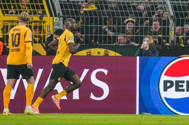 2025-11-25 Borussia Dortmund v Villarreal CF - UEFA Champions League 2025 26 League Phase MD5 DORTMUND, GERMANY - NOVEMBER 25: Serhou Guirassy of Borussia Dortmund celebrates after scoring his teams first goal during the UEFA Champions League 2025 26 League Phase MD5 match between Borussia Dortmund and Villarreal CF at BVB Stadion Dortmund on November 25, 2025 in Dortmund, Germany. (Photo by Gabriel Calvino Alonso BSR Agency) Dortmund Germany Content not available for redistribution in The Netherlands directly or indirectly through any third parties. Copyright: xBSRxAgencyx