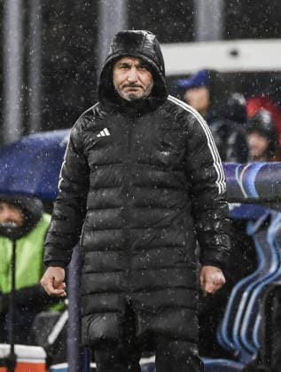 Napoli v Qarabag - UEFA Champions League NAPOLI, ITALY - NOVEMBER 25: Gurban Gurbanov, head coach of Qarabag, follows the game during the League phase UEFA Champions League football match between Napoli and Qarabag at the Diego Armando Maradona stadium in Naples, Italy, on November 25, 2025. Isabella Bonotto Anadolu Napoli Italy. Editorial use only. Please get in touch for any other usage.  Copyright: x2025xAnadoluxIsabellaxBonottox