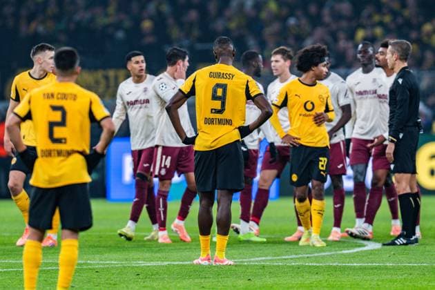 25 11 2025, Borussia Dortmund vs Villareal, UEFA Champions League, Matchday 5 Goal for 1 0 by Serhou Guirassy Borussia Dortmund, 9 Regulations prohibit any use of photographs as image sequences and or quasi video Copyright: xBahhoxKarax