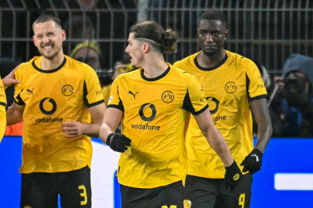 Serhou Guirassy Dortmund 9 celebrates after scoring the 1 0 goal with the team 25 11 2025 Soccer, Champions League, Borussia Dortmund vs Villarreal Club de Fotbol, Signal Iduna Park, Dortmund, Copyright: xpepphotox xHorstxMauelshagenx pep00321, pep_20251125_hm_209560