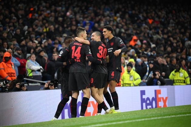 UEFA Champions League Manchester City vs Bayer 04 Leverkusen 25 11 2025 MANCHESTER, GREAT BRITAIN NOVEMBER 25 Patrik Schick of Bayer Leverkusen celebrates scoring this sides second goal during the UEFA Champions League match between Manchester City vs Bayer 04 Leverkusen at Etihad Stadium on matchday 5 of the UEFA Champions League Season 2025 26 on November 25, 2025 in Manchester, Great Britain Copyright: xBEAUTIFULxSPORTS Mansoorx