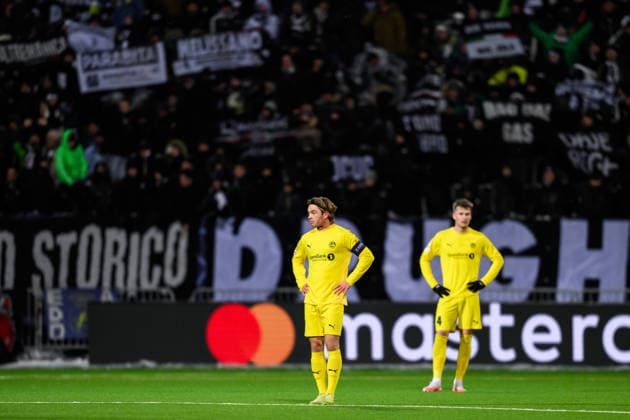 251125 Patrick Berg of Bodo Glimt looks dejected after 1 2 during the UEFA Champions League football match between Bodo Glimt and Juventus on November 25, 2025 in Bodo Photo Marius Simensen BILDBYRAN COP 238 MM0049 bbeng football fotball fotboll soccer uefa champions league mesterligaen bodo glimt juventus depp  Copyright: MARIUSxSIMENSEN BB251125ZD001