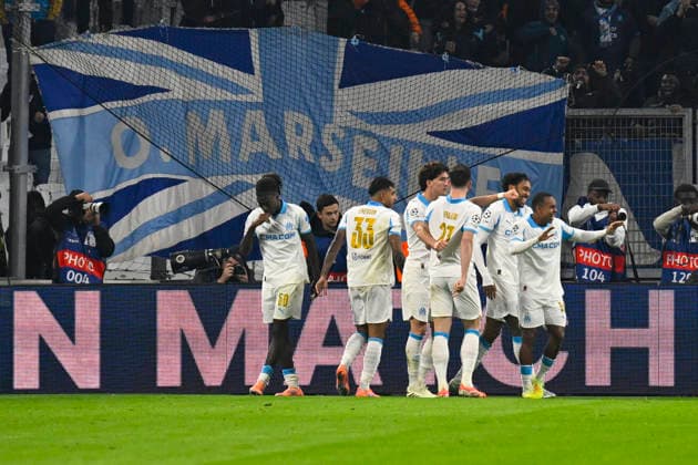 FOOTBALL : Olympique de Marseille VS Newcastle United FC - UEFA Champions League - 25 11 2025 Joy OM - But Pierre-Emerick Aubameyang - UEFA Champions League match between Olympique de Marseille and Newcastle United FC on November 25, 2025 at the Orange Velodrome in Marseille. MarseilleFrance  Copyright: xWilliamxCannarellax