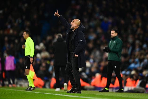 Manchester City v Bayer 04 Leverkusen, UEFA Champions League Manchester City Manager Pep Guardiola encourages his players during the Manchester City v Bayer 04 Leverkusen UEFA Champions League 2025 26 League Phase MD5 match at the Etihad Stadium, Manchester, England on 25 November 2025 Credit: Harriet Massey Every Second Media Editorial use only. All images are copyright Every Second Media Limited. No images may be reproduced without prior permission. Copyright: xIMAGO EveryxSecondxMediax ESM-1676-0061 HarrietxMasseyx xEveryxSecondxMediax