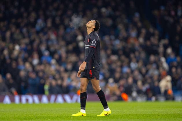 Football - UEFA Champions League - League Phase - Manchester City FC and Bayer 04 Leverkusen MANCHESTER, ENGLAND - Tuesday, November 25, 2025: Bayer Leverkusen s Jarell Quansah during the UEFA Champions League match between Manchester City FC and Bayer 04 Leverkusen FC at the City of Manchester Stadium. (Photo by David Rawcliffe Propaganda) MANCHESTER City of Manchester Stadium MANCHESTER ENGLAND  Copyright: xDavidxRawcliffex P2025-11-25-Man_City_Bayer_Leverkusen-22