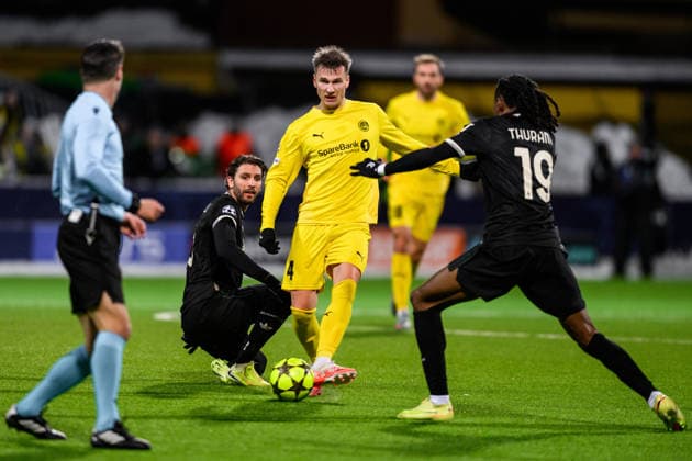 251125 Odin Bjortuft of Bodo Glimt during the UEFA Champions League football match between Bodo Glimt and Juventus on November 25, 2025 in Bodo Photo Marius Simensen BILDBYRAN COP 238 MM0049 bbeng football fotball fotboll soccer uefa champions league mesterligaen bodo glimt juventus  Copyright: MARIUSxSIMENSEN BB251125ZN009