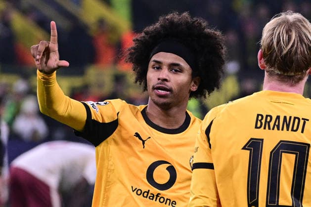 Goal celebration for 3-0 by Karim Adeyemi 27 Borussia Dortmund , Borussia Dortmund vs FC Villarreal, Football, Champions League, Group stage, Matchday 5, 25 11 2025 Dortmund Nordrhein Westfalen Germany Copyright: xkolbert-press MarcxNiemeyerx