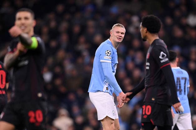 Manchester City v Bayer Leverkusen - UEFA Champions League MANCHESTER, UNITED KINGDOM - NOVEMBER 25: Erling Braut Haaland of Manchester City during the UEFA Champions League match between Manchester City and Bayer Leverkusen at Etihad Stadium on November 25, 2025 in Manchester, United Kingdom. Ben Roberts Anadolu Manchester United, ManU Kingdom. Editorial use only. Please get in touch for any other usage.  Copyright: x2025xAnadoluxBenxRobertsx