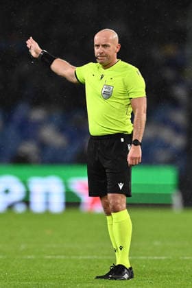 Referee Szymon Marciniak (POL) participates in the UEFA Champions League phase day 5 football match between S.S.C. Napoli and Qarabag F.K. at the Diego Armando Maradona Stadium on November 25, 2025 in Naples, Italy.  Copyright: xDomenicoxCippitelli IPAxSportx xipa-agency.netx xx IPA_68386575 IPA_Agency_IPA68386575