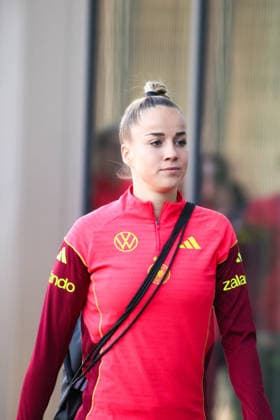 Frankfurt, Germany 26 November 2025 Football Women National Team Training 26 11 2025 In the picture Giulia Gwinn Germany arriving at the DFB Campus DFB regulations prohibit any use of photographs as image sequences and or quasi video DFB Campus Hessen Copyright: xFotostandx xFantinix