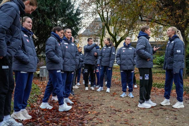Women s Handball World Championship 2025 Press conference Trier, Germany 20251126 Press meeting with the handball girls the day before the World Cup match against South Korea in Trier Photo Beate Oma Dahle NTB Trier Germany EDITORIAL USE ONLY RESTRICTED USE FOR BETTING COMPANIES  Copyright: xBeatexOmaxDahlex xNTBx
