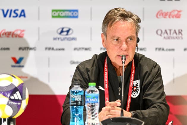 Football, U17 World Cup, Austria national team press conference before the final