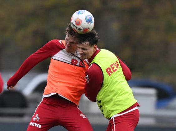 26 11 2025, xophax, Soccer 1 Bundesliga, 1 FC Köln Training Marius Bülter , left and Rav van den Berg , right both 1 FC Köln Koeln