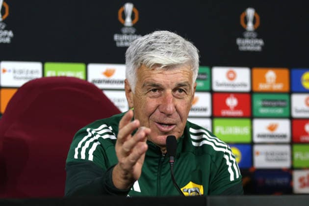 26.11.2025 Europa League : Conferenza Stampa: Gian Piero Gasperini Bryan Cristante Nella foto: Gian Piero Gasperini& xD;(Foto Gino Mancini)  Copyright: xGinoxMancini IPAxSportx xipa-agency.netx xx IPA_68400745 IPA_Agency_IPA68400745