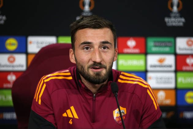 26.11.2025 Europa League : Conferenza Stampa: Gian Piero Gasperini Bryan Cristante Nella foto: Bryan Cristante& xD;(Foto Gino Mancini)  Copyright: xGinoxMancini IPAxSportx xipa-agency.netx xx IPA_68400773 IPA_Agency_IPA68400773
