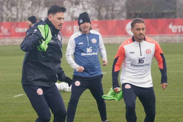 ANTHONY CACI, BO HENRIKSEN, ARMINDO SIEB TRAINING 1 FSV MAINZ 05 MAINZ