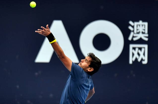 CHENGDU, CHINA - NOVEMBER 26: Sidharth Rawat of India returns a shot in the Men s Singles first round match against Coleman Wong of Chinese Hong Kong on day 3 of 2026 Australian Open Asia-Pacific Wildcard Playoffs at the Sichuan International Tennis Centre on November 26, 2025 in Chengdu, Sichuan Province of China.  Copyright: xChinaxNewsxServicex 111606071063
