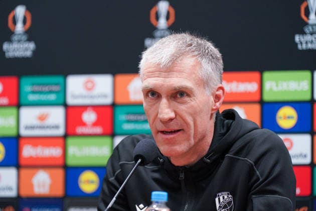 Czech Republic Press conference ahead of the UEFA Europa League 2025 matchday 26, 5 Viktoria Pilsen vs SC Freiburg Doosan Arena Pilsen Martin Hysky Coach Viktoria Pilsen Pilsen Plzenský kraj Czech Republic Copyright: xJOERANxSTEINSIEKx