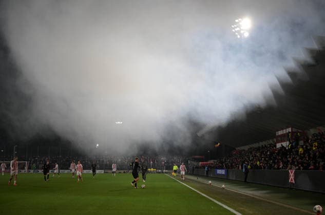 26 11 2025, xophax, Soccer , UEFA Youth League 1 FC Köln U19 vs FC Midtjylland Fans at Franz Kremer Stadion Koeln