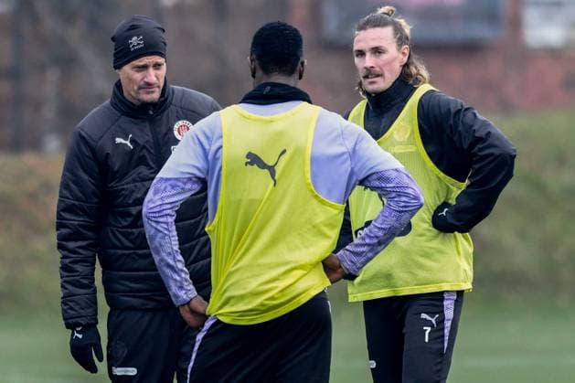 Coach Alexander Blessin Abdoulie Ceesay Jackson Irvine Pauli Germany , Hamburg , Training ground at Kollaustrasse , Football , 1 Bundesliga , Training of FC St Pauli