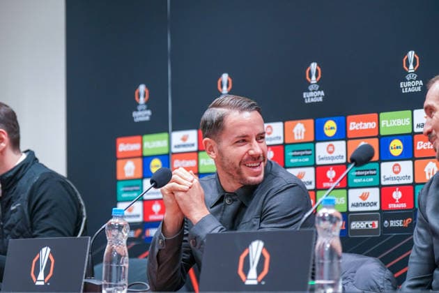 Czech Republic Press conference before the football match UEFA Europa League 2025 26, 5 Matchday Viktoria Pilsen vs SC Freiburg Doosan Arena Pilsen Christian Günter Christian Guenter SC Freiburg, 30 Pilsen PlzeÅˆskÃ½ kraj Czech Republic Copyright: xJOERANxSTEINSIEKx