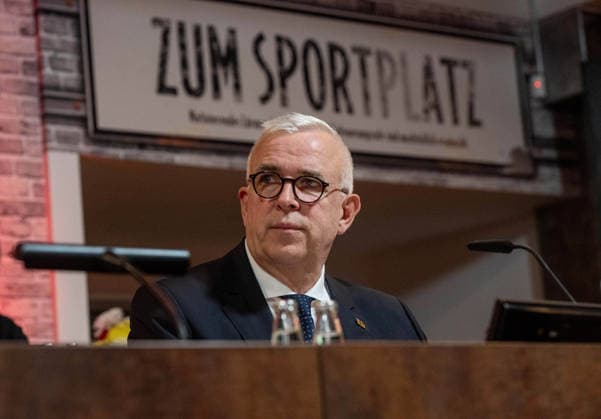 Soccer, Men, Season 2025 2026, 1 Bundesliga, 1 FC Union Berlin, 14 Annual General Meeting of An der Alten Försterei Stadionbetriebs AG, Dirk Zingler Supervisory Board Head of Stadionbetriebs AG and President of e V , 26 11 2025, Copyright: xMatthiasxKochx