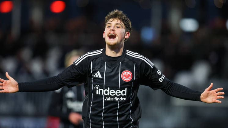 Football UEFA Youth League Eintracht Frankfurt Atalanta Bergamo 26 11 25, Triple scorer Alexander Staff Eintracht ,