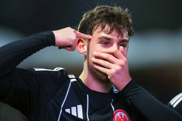 Football UEFA Youth League Eintracht Frankfurt Atalanta Bergamo 26 11 25, Triple scorer Alexander Staff Eintracht ,