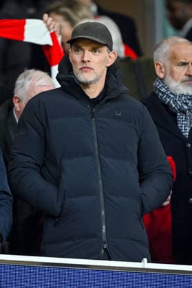 Thomas Tuchel Looks on during the UEFA Champions League 2025 26 League Phase MD5 match between Arsenal FC and FC Bayern München at Arsenal Stadium on November 26, 2025 in London, United Kingdom Photo by Harry Langer DeFodi Images