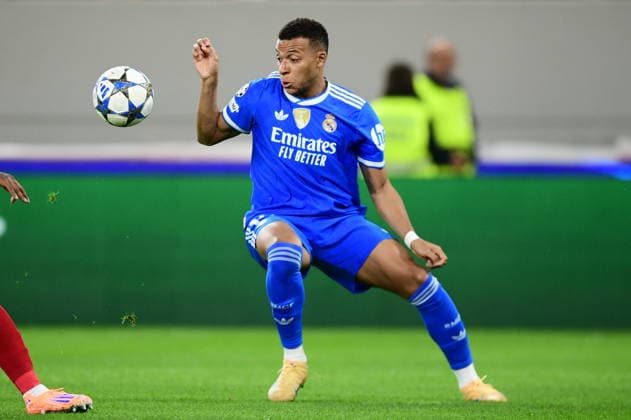 November 26, 2025, Piraeus, Piraeus, Greece: Kylian Mbappe of Real Madrid CF in action during the UEFA Champions League 2025 26 League Phase MD5 match between Olympiacos FC and Real Madrid C.F. at Stadio Georgios Karaiskakis on November 26, 2025 in Piraeus, Greece. Piraeus Greece - ZUMAa181 20251126_zaa_a181_107 Copyright: xEurokinissix